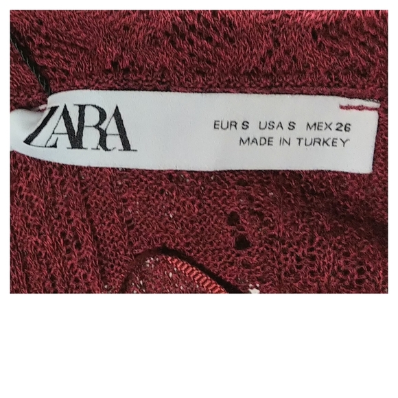NWT Zara Pointelle Ruffle Collar Sweater - Picture 5 of 7